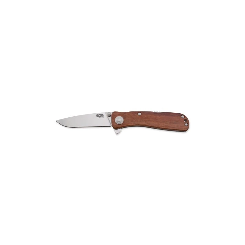 Couteau SOG Twitch II Lame 6.7cm Lisse Satin Manche Bois Rosewood - TWI17-CP 1 Couteau SOG Twitch II Lame 6.7cm Lisse Satin Manche Bois Rosewood - TWI17-CP