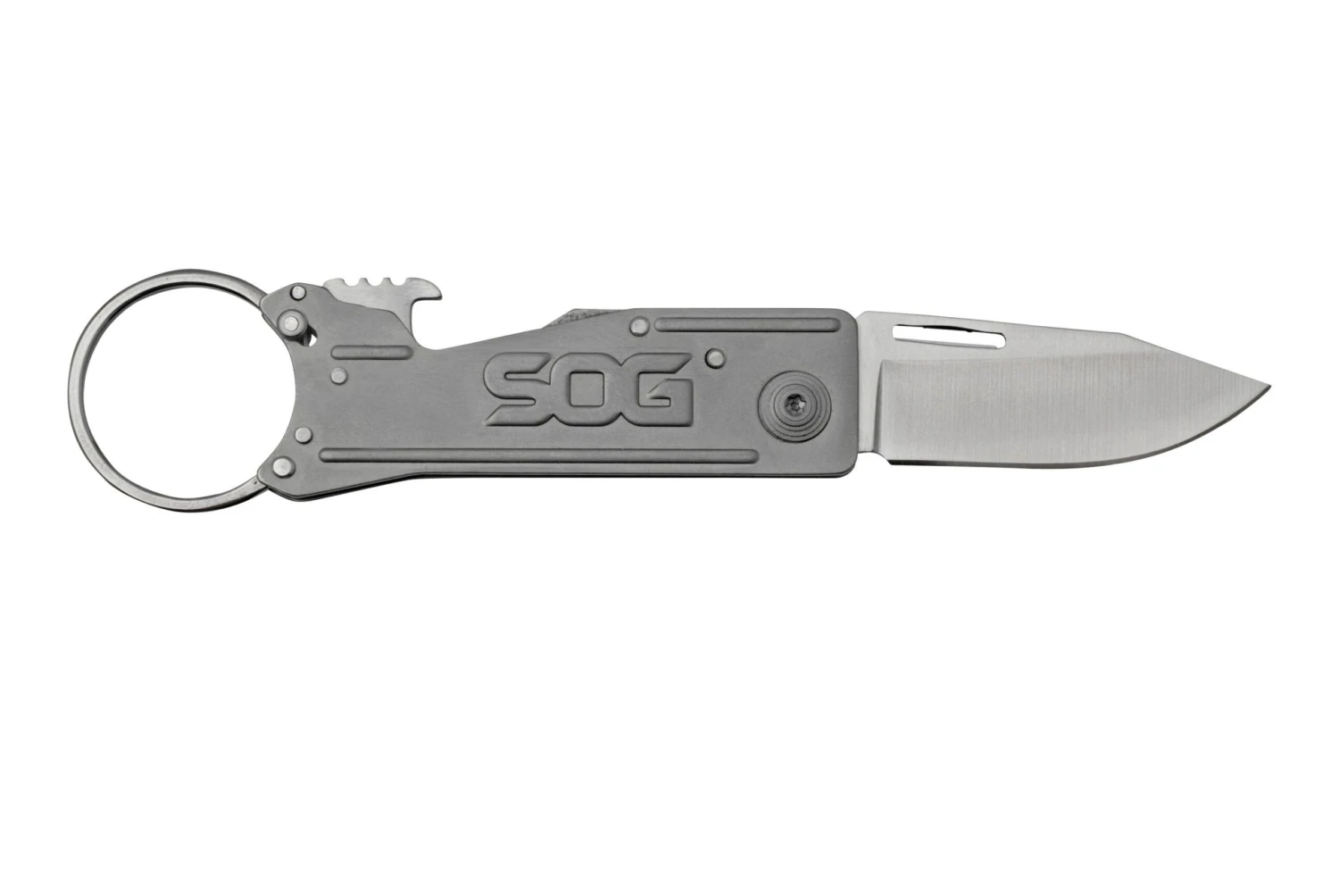 SOG Keytron, Satin, Straight KT1001-CP Couteau De Poche Porte-clés 2 SOG Keytron, Satin, Straight KT1001-CP Couteau De Poche Porte-clés – Image 2