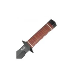 Couteau SOG Bowie 2.0 Lame 16.3cm Lisse Noir Manche Cuir - S1T -SOG Magasin couteau sog bowie 20 lame 163cm lisse noir manche cuir s1t 4