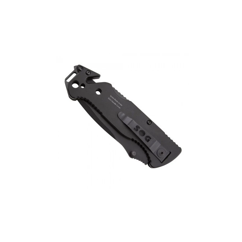 Couteau SOG Escape Lame 8.6cm Semi-dentelée Noir Manche Aluminum - FF25-CP 5 Couteau SOG Escape Lame 8.6cm Semi-dentelée Noir Manche Aluminum - FF25-CP – Image 5
