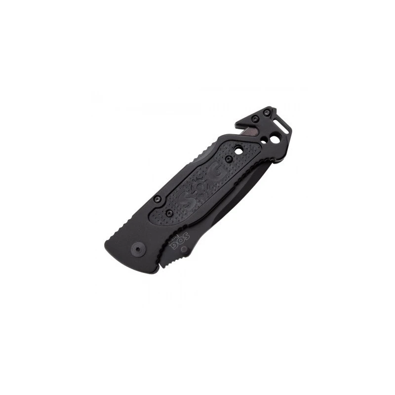Couteau SOG Escape Lame 8.6cm Semi-dentelée Noir Manche Aluminum - FF25-CP 6 Couteau SOG Escape Lame 8.6cm Semi-dentelée Noir Manche Aluminum - FF25-CP – Image 6