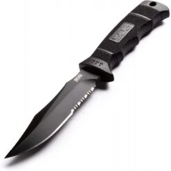 Couteau SOG Seal Pup Elite Lame 12.3cm Semi-dentelée Noir Manche GFN - E37T-K