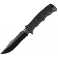 Couteau SOG Seal Pup Elite Lame 12.3cm Semi-dentelée Noir Manche GFN - E37TN-CP