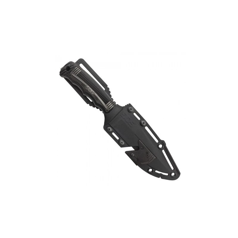 Couteau SOG Seal Strike Lame 12.4cm Semi-dentelée Noir Manche Inox - SS1003 7 Couteau SOG Seal Strike Lame 12.4cm Semi-dentelée Noir Manche Inox - SS1003 – Image 7