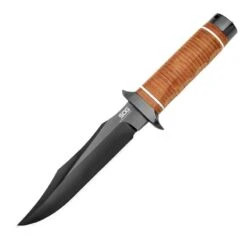 Couteau SOG Super Bowie Lame 19cm Lisse Noir Manche Cuir - SB1T -SOG Magasin couteau sog super bowie lame 19cm lisse noir manche cuir sb1t 2